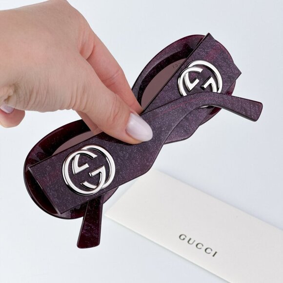Gucci GG1696S 003 BRAND NEW Sunglasses Violet Violet Women Oval main image 8